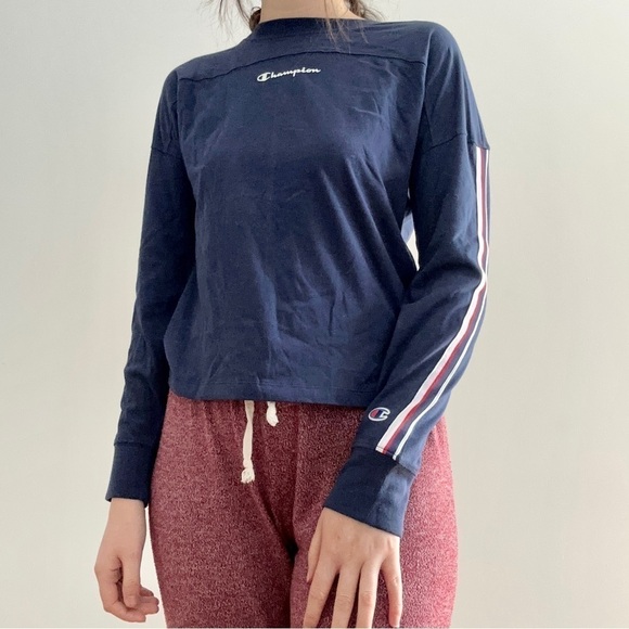 NWT CHAMPION ATHLETIC NAVY CAMPUS LONG SLEEVE T- XS - Picture 8 of 14